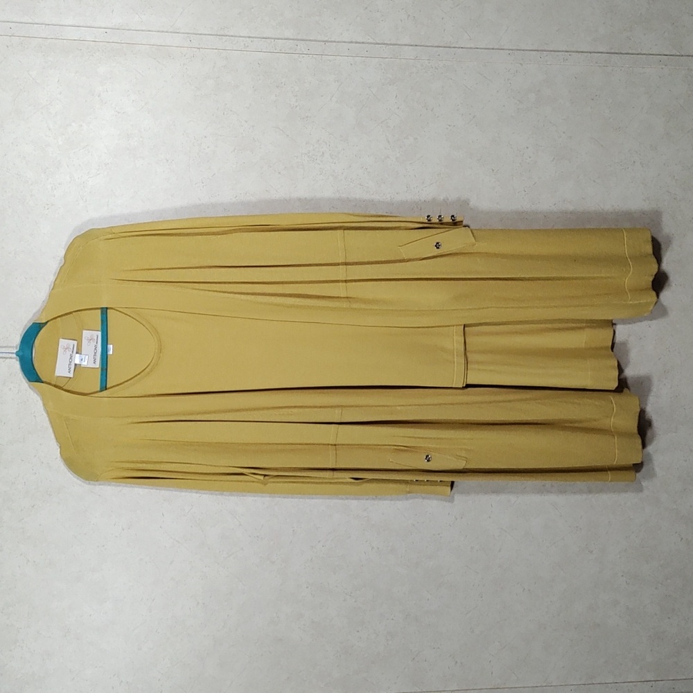 4150 Anthony Originals yellow twinset - tank & cardigan XL